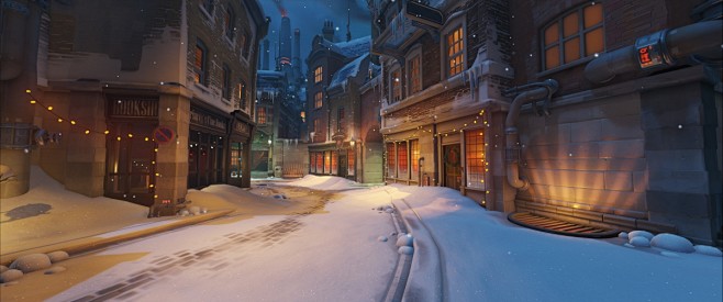 overwatch守望先锋城市街道雪圣诞节5k游戏壁纸