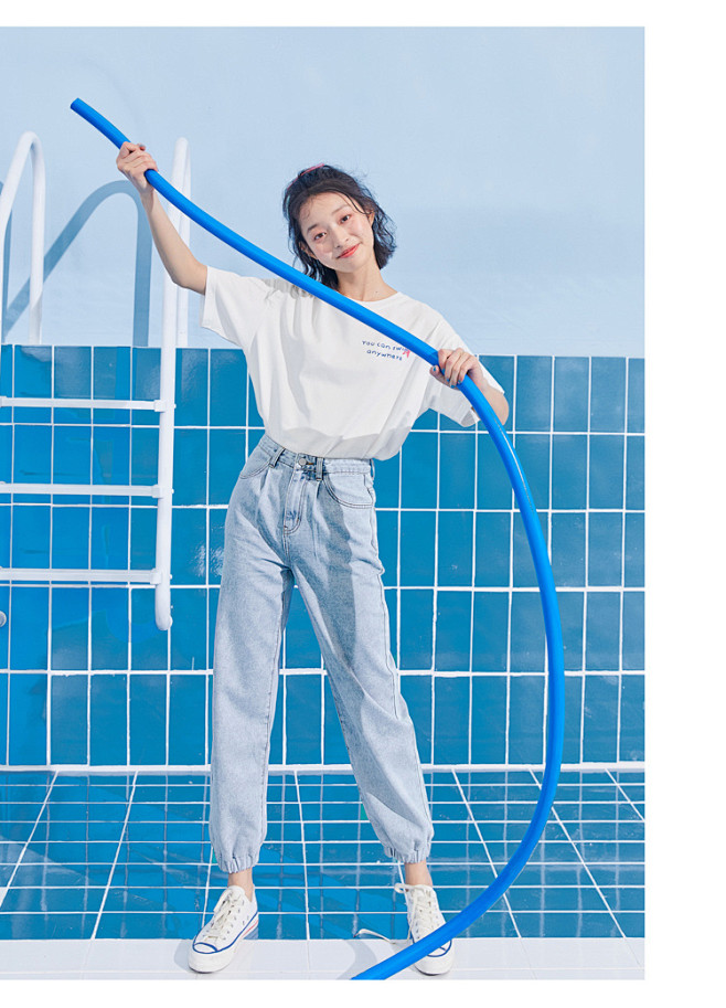 【新品】乐町凉感冰氧吧牛仔裤2020春装...