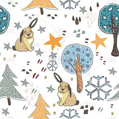 可爱的,动物,动物手,四方连续纹样,请柬,野生动物,壁纸,现代,自然美,绘制