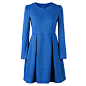 独立设计师欧美sungdo gin女复古蓝色肌理长袖连衣裙 原创 新款 2013