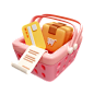 Package Basket 3D Icon