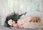 伊洛orijiiro日“おりじイロ” 1986年出生于日本松山市爱媛县 orijiiro的作品多大多是用丙烯来绘制的，她的作品以一种独特的颓废感向世人展示出独属于她的意识世界。