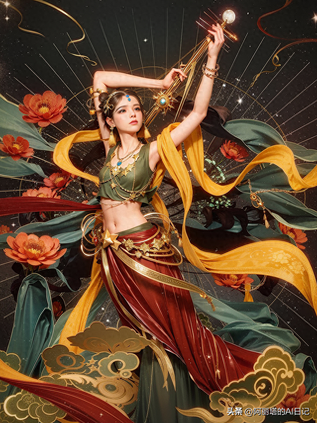 敦煌飞天壁画真人版，太美了-今日头条
