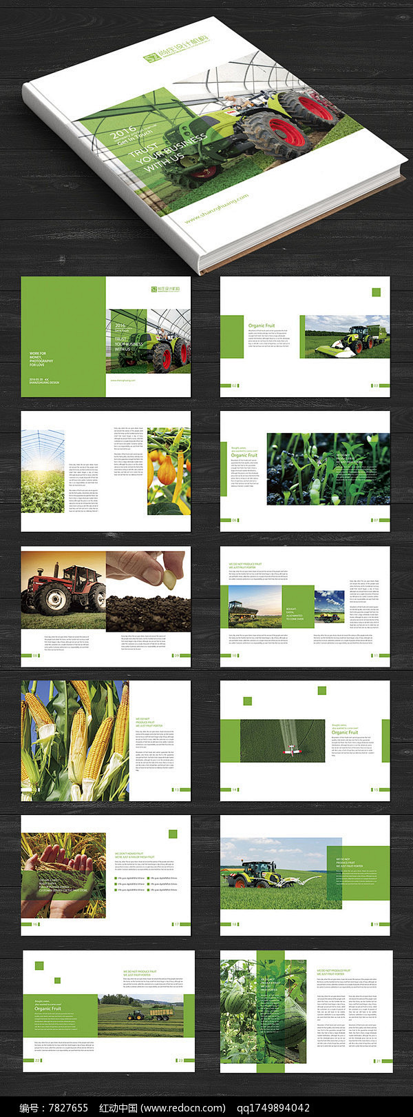 草绿色农业画册图片