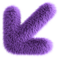Purple 3D Fluffy Symbol Arrow Left Bottom