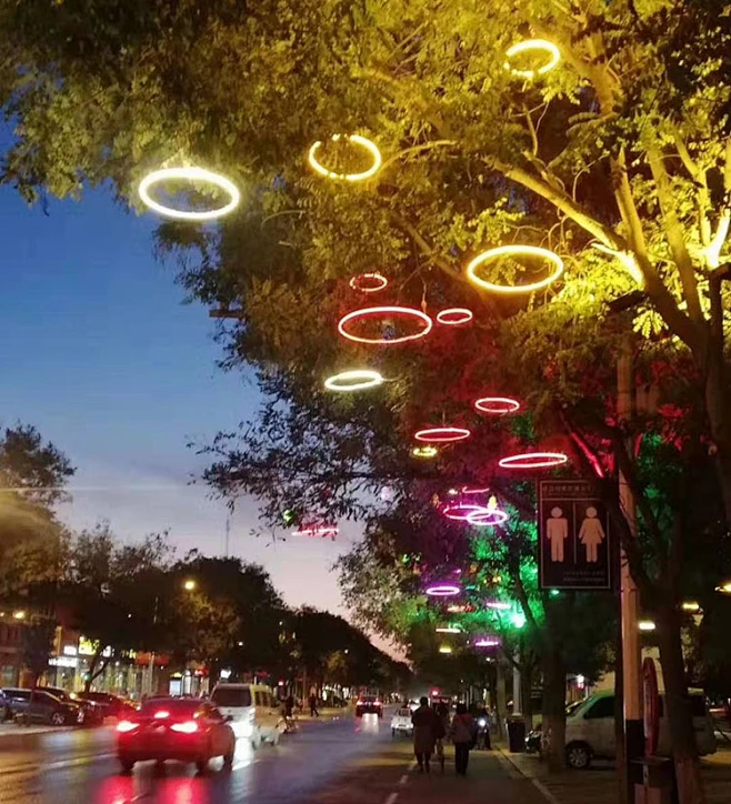 LED户外环形圆圈灯景观挂树灯圆形灯圈装饰夜景亮化铁圈许愿环灯-淘宝网图片_照明图片素材-花瓣网
