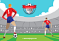 2018俄罗斯世界杯国际足球比赛对阵卡通海报挂画设计模板ai EPS矢量素材#14 :  