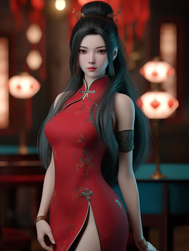 AI古风人物插画素材 武侠游戏女孩角色造型设定 服装绘画设计参考-淘宝网-花瓣网