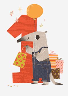 手绘袋鼠数字高清素材 创意插画设计 卡通贺卡封面 手绘插画 免抠png 设计图片 免费下载