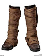 Make Non-Fantasy Boots, Fantasy Boots | Tear long strips of colored linen (or coffee stain cheese cloth) and wrap it around your not-so-fantasy-boots. Also, it's not permanent!