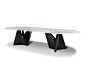 Marble dining table INFINITAMENTE by Poltrona Frau