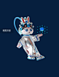 3D国潮科技风戏剧卡通拜年兔子手拿魔方元素图片_潮国创意