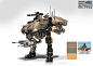 Chappie - The Moose, WETA WORKSHOP DESIGN STUDIO : Envisioned as an anti vehicle/ anti personnel appliance for military use, the remote controlled MOOSE went through a series of design passes before finally becoming an animated asset and life sized prop. 