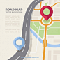 Road map with pointers in flat style Free Vector