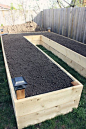 Clever raised bed garden idea, gives you walking space to get to all the plants.: 