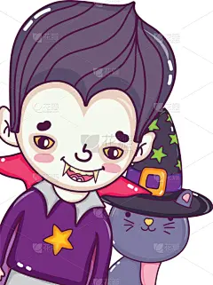 儿童,动画片,可爱的,传统,请柬,十月,暗色,怪异,传统节日