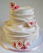 Pink fondant wrapped layers  #wedding cake