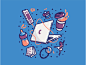 The Daily Grind icon illustraion notes pacifier cell phone coffee kids macbook notebook dailygrind