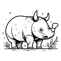 八月wwv采集到犀牛插画矢量图设计素材