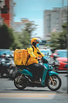 外卖配送员职业人物形象