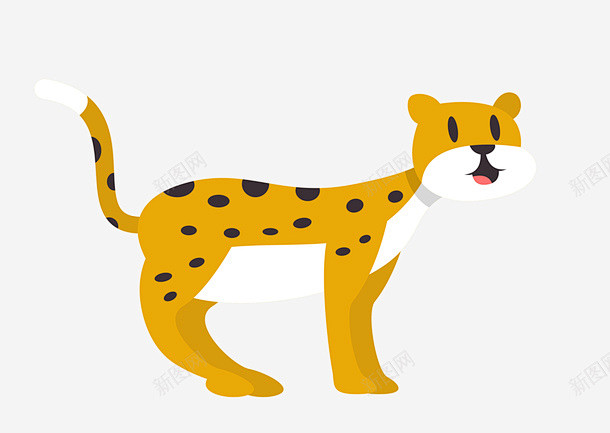 卡通扁平化猎豹动物高清素材 网页 设计图...