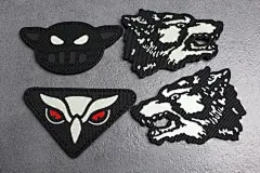 激光雕刻夜光系列魔术贴臂章 猫眼 熊爪 狼头创意臂章 士气章徽章-淘宝网