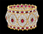 BUCCELLATI Diamond & Ruby Bangle - Yafa Jewelry