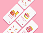 3D balloon Birthday cake Event gift Holiday Icon ILLUSTRATION  party