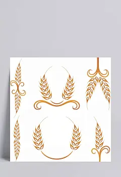 金色麦穗花纹|小麦,金色,粮食,麦穗,png矢量图,麦穗花纹,&nbsp;小麦草,卡通元素,手绘/卡通