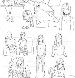 人体动态姿势图集 动画漫画线稿速写 临摹设计CG绘画参考素材6163-淘宝网