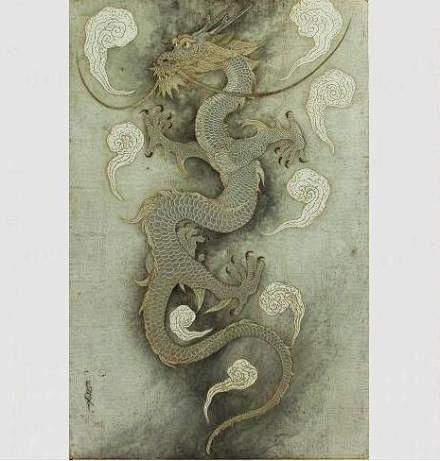 【 雲龍図大徳利花生 】　古九谷角福印　高33.7ｃｍ　　O1124B 龍虎図屏風｜作品紹介｜キヤノン 綴プロジェクト｜キヤノン