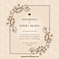 Vintage wedding invitation with floral details Free Vector