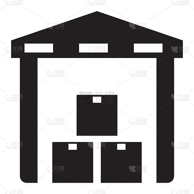 仓库存储矢量图标设计概念
