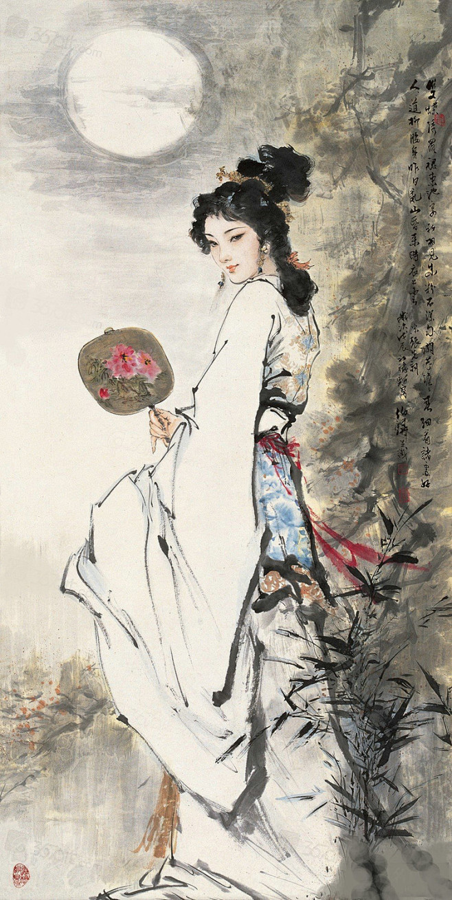 白伯骅人物作品欣赏白伯骅仕女画白伯骅人物画白伯骅人物女性国画白伯