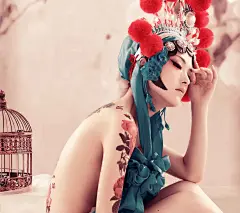 性感国粹美女高清桌面壁纸1024*910 美女