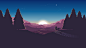 General 3840x2160 horizon minimalism illustration artwork digital art forest sunset Mozilla Firefox