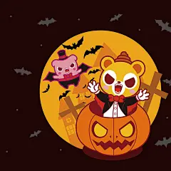 炮炮兵万圣节可爱卡通平板壁纸