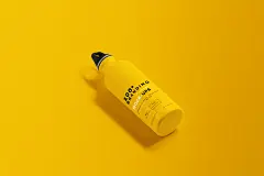 黄色时尚保温水瓶样机