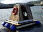 aodh design constructs small floating pod out of abadoned building materials