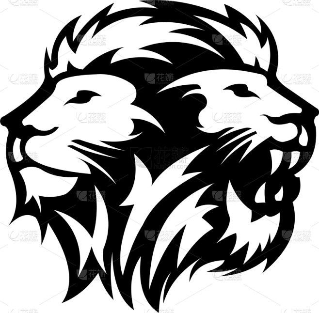 lion head logo desig...