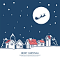 驯鹿雪车 神秘夜空 平安礼物 圣诞插图插画设计PSD tid307t000216