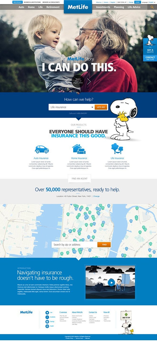 MetLife保险公司网站UI设计