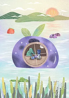 蒙牛真果粒壁纸海报 | 虾米盖盖 - 原创作品 - 涂鸦王国插画