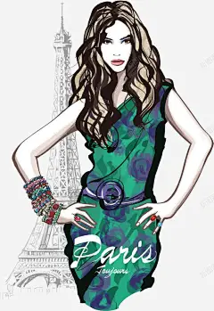 时尚美女矢量图 美女插画 肖像画 元素 免抠png 设计图片 免费下载 页面网页 平面电商 创意素材