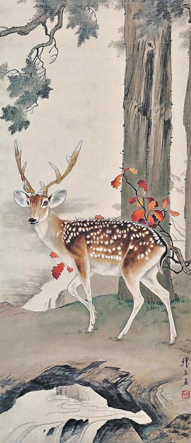 鹿立轴1jpg