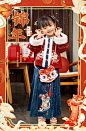 西子问汉服女童拜年服唐装儿童过年喜庆衣服宝宝小女孩新年冬锦年-tmall.com天猫