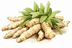 中医三七中草药药材插画