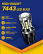 Tomhasa 7440 7443 LED Bulbs for Backup Reverse Light, 6000K Bright White 7441 7444 T20 W21W LED Replacement Bulbs for Backup Reverse Lights, Turn Signal Lights, Brake Blinker Lights,Pack of 2