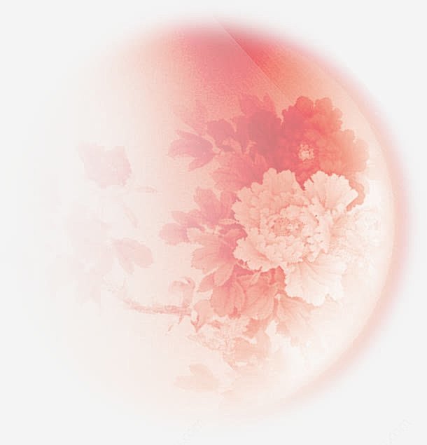 中秋节粉色月亮花朵 创意素材