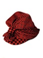 英国高人气独立设计师品牌 KTZ 红色格子全棉头巾帽-淘宝